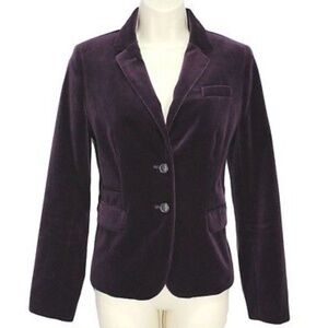 J. Crew purple velvet schoolboy blazer Sz 0P